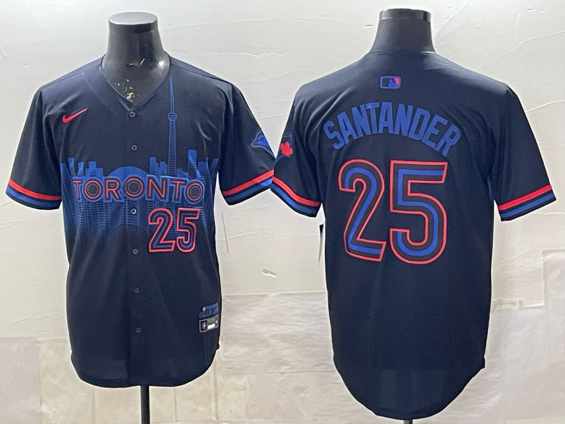 Men's Toronto Blue Jays Anthony Santander #25 Black 2024 City Connect Limited Player Jersey