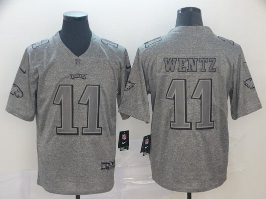 Men's Philadelphia Eagles Carson Wentz #11 Gray Player Game Jersey1