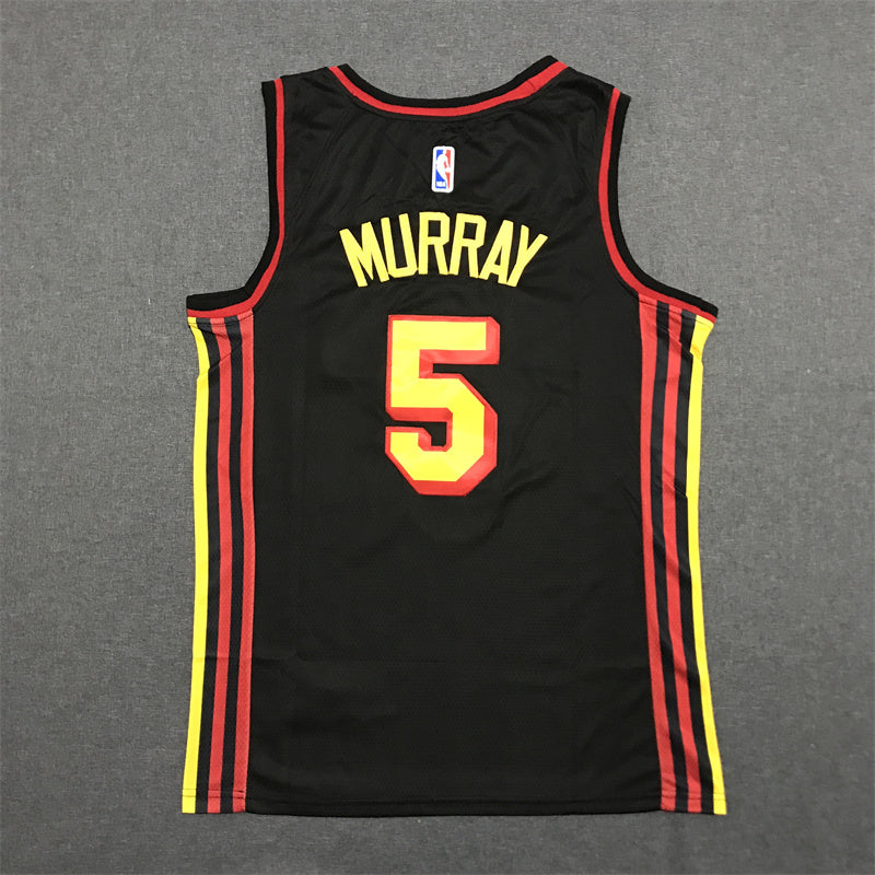 Men's Atlanta Hawks Dejounte Murray #5 Black Swingman Jersey1 - Statement Edition