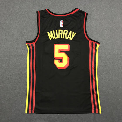 Men's Atlanta Hawks Dejounte Murray #5 Black Swingman Jersey1 - Statement Edition