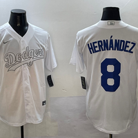 Men's Los Angeles Dodgers Enrique Hernandez #8 White Player Jersey1