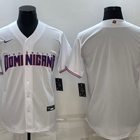 Men's 2023 World Baseball Classic Dominican Republic White Blank Jersey1