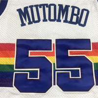 Men's Denver Nuggets Dikembe Mutombo 1991-92 White Hardwood Classics Swingman Jersey1