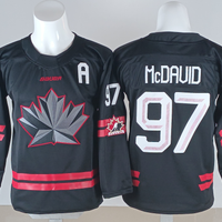 Men's Canada Hockey Connor McDavid #97 Black 2026 Winter Olympics Jersey