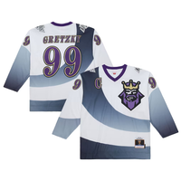 Men's Los Angeles Kings Wayne Gretzky #99 Mitchell & Ness Gray White Big & Tall 1995-96 Blue Line 2.0 Jersey