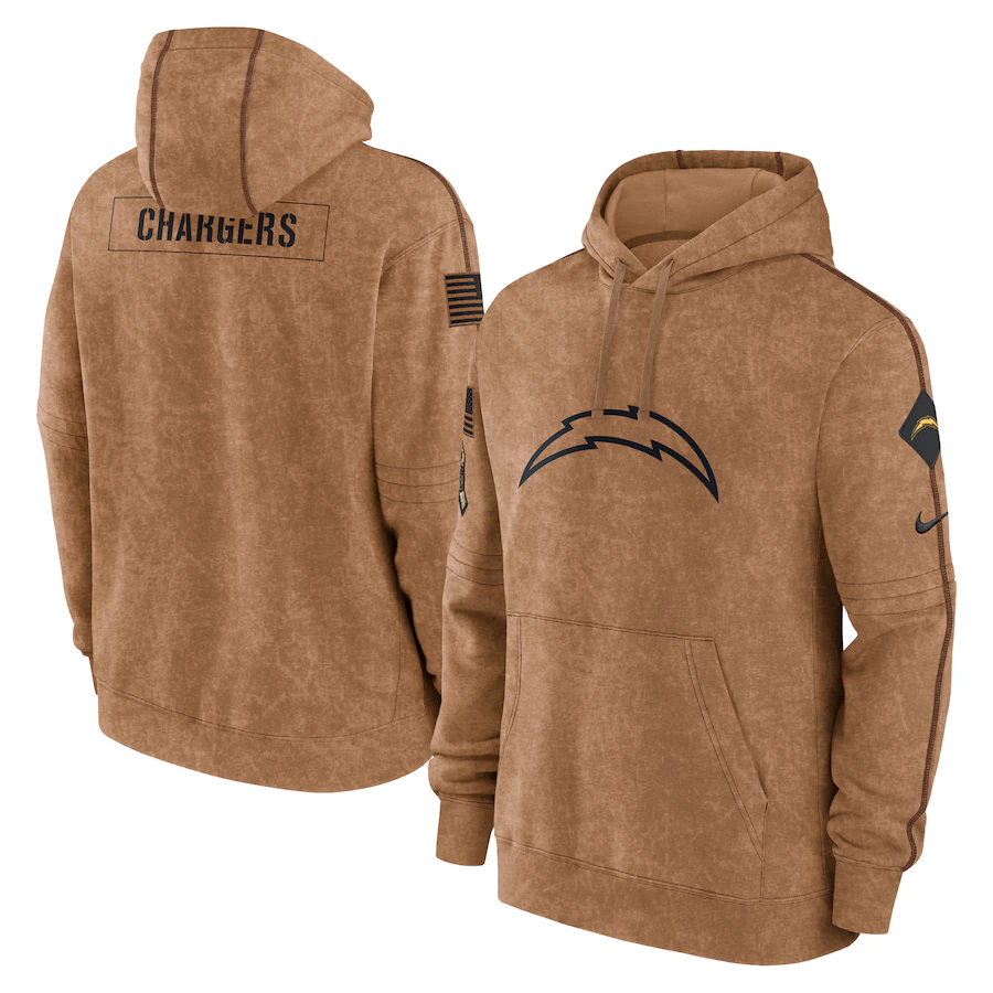 Los Angeles Chargers Brown 2023 Salute To Service Hoodie