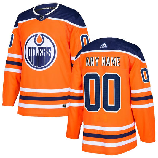 Men's Edmonton Oilers Orange Authentic Custom Jersey1