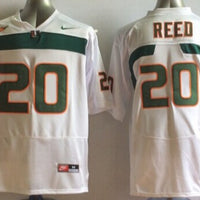 Men's Miami Hurricanes Ed Reed #20 White Team Football Jersey
