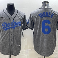 Men's Los Angeles Dodgers Trea Turner Nike Gray Alternate Replica Team Jersey1