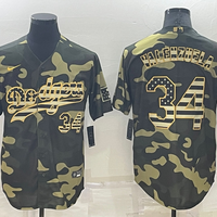 Men's Los Angeles Dodgers Fernando Valenzuela #34 Camouflage Replica Baseball Jersey1