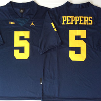 Men's Michigan Wolverines Jabrill Peppers #5 Navy Alumni Player Game Jersey