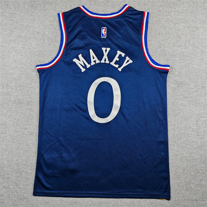 Men's Philadelphia 76ers Tyrese Maxey #0 Navy 2025/26 Swingman Jersey - City Edition