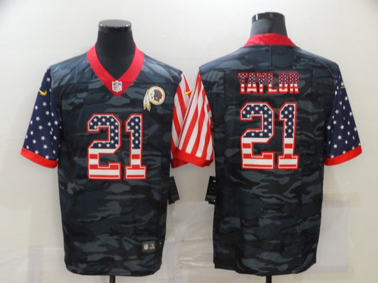 Men's Washington Commanders Sean Taylor #21 Gray Camouflage Game Player Jersey1