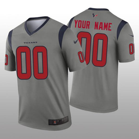 Custom1 Houston Texans Gray Inverted Legend Jersey1 Stitched American Football Jerseys