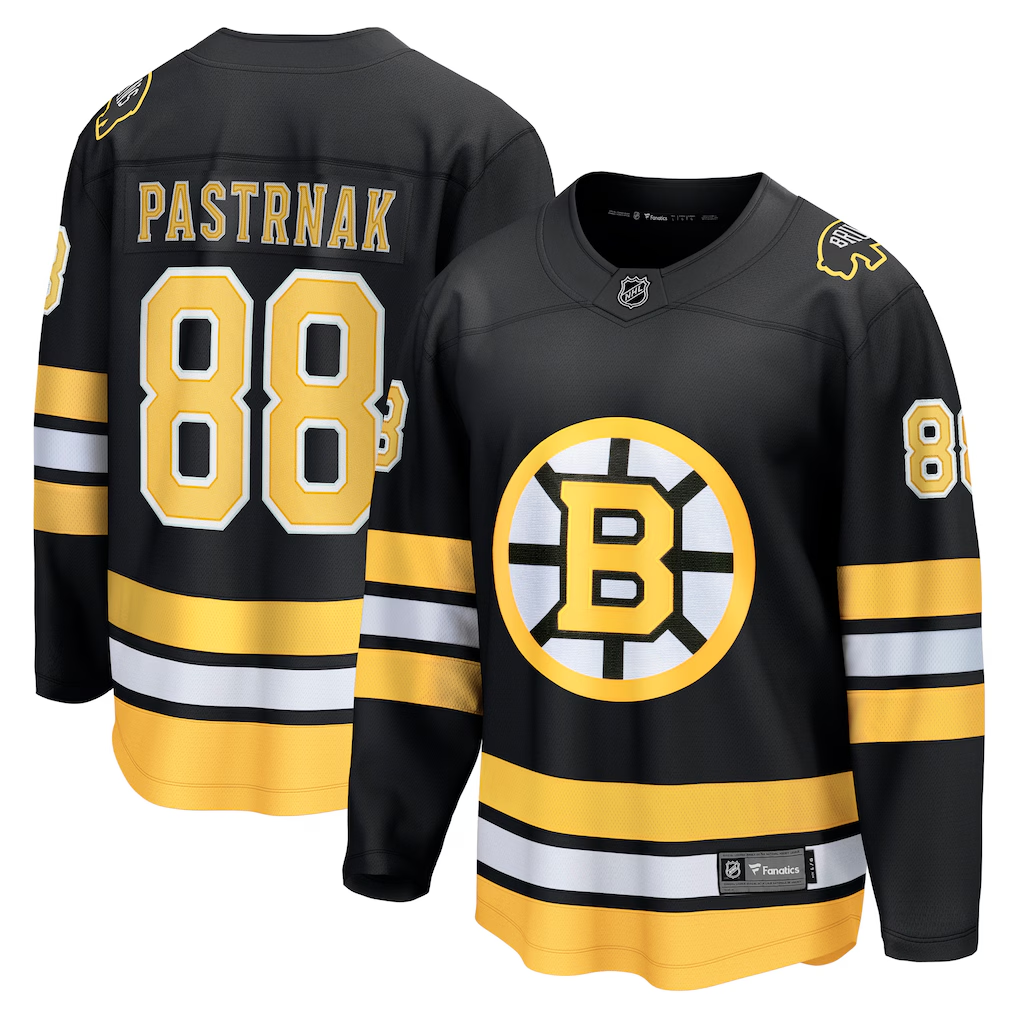 Men's Boston Bruins David Pastrnak #88 Fanatics Black Home Breakaway Player Jersey