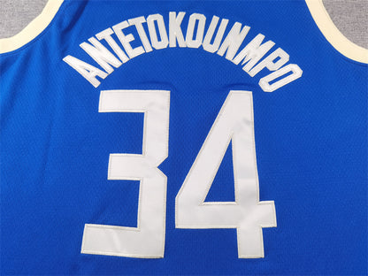 Men's Milwaukee Bucks Giannis Antetokounmpo #34 Royal 2024/25 Swingman Player Jersey1 - City Edition