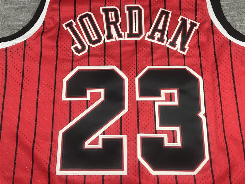 Men's Chicago Bulls Michael Jordan #23 Red Hardwood Classics Authentic Jersey1