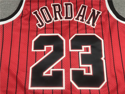 Men's Chicago Bulls Michael Jordan #23 Red Hardwood Classics Authentic Jersey1