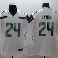Men's Seattle Seahawks #24 Marshawn Lynch White Jersey