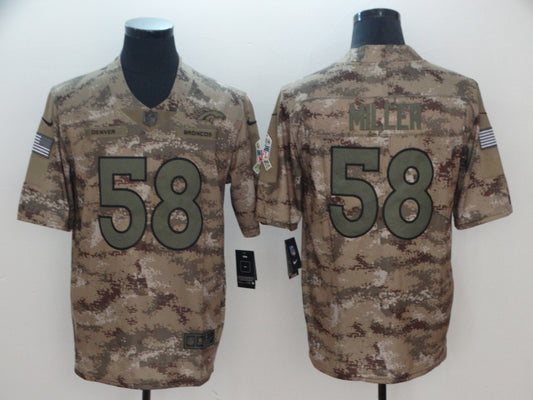 Men's Denver Broncos Von Miller #58 Camouflage Game Jersey1