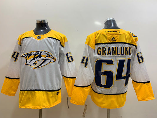 Men's Nashville Predators Mikael Granlund #64 White Breakaway Player Jersey1