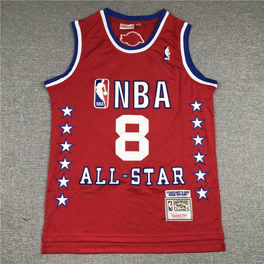 Men's 03 All Star Los Angeles Lakers Kobe Bryant Red Hardwood Classics Swingman Jersey1