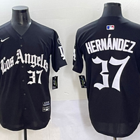 Men's Los Angeles Dodgers Teoscar Hernandez #37 Black Replica Game Jersey