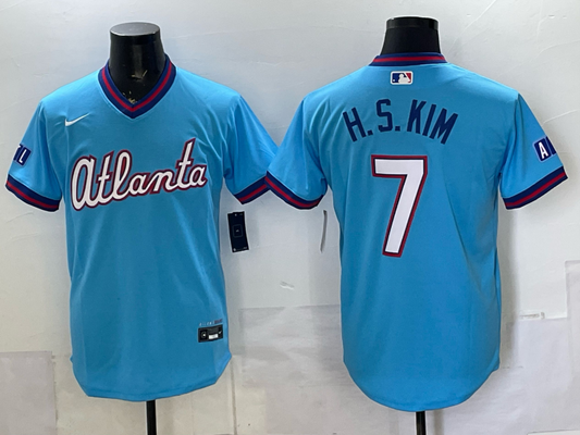 Men's Atlanta Braves Ha-Seong Kim #7 Powder Blue 2026 City Connect Stadium Jersey