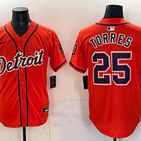 Men's Detroit Tigers Gleyber Torres #25 Orange Limited Player Jersey