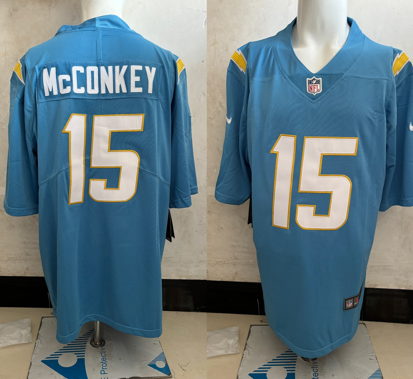 Men's Los Angeles Chargers Ladd McConkey #15 Powder Blue Player Game Jersey