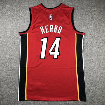 Men's Miami Heat Tyler Herro #14 Red 2022/23 Swingman Jersey1 - Statement Edition