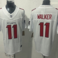 Men's Atlanta Falcons Jalon Walker #11 White Game Player Jersey