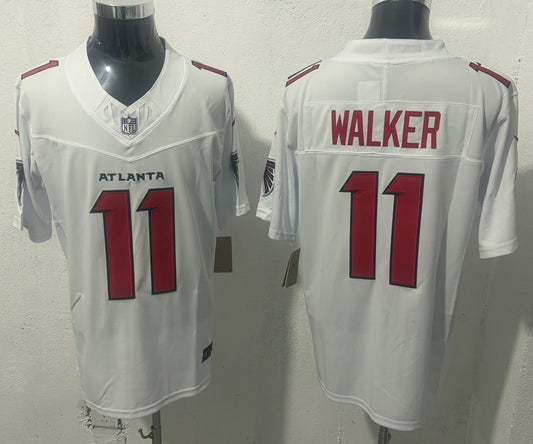 Men's Atlanta Falcons Jalon Walker #11 White Game Player Jersey