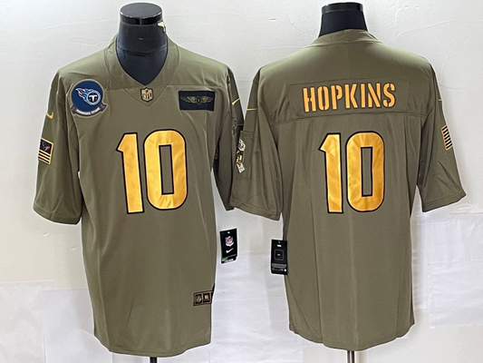 Men's Tennessee Titans DeAndre Hopkins #10 Brown Game Player Jersey1