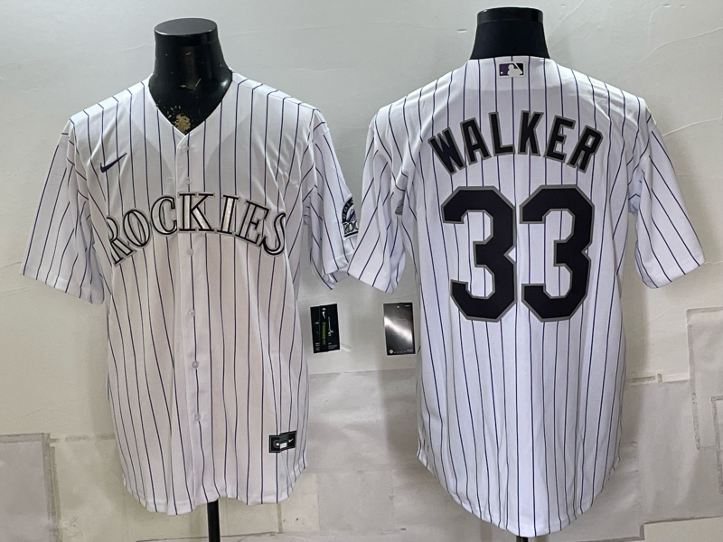 Men's Colorado Rockies Larry Walker #33 White Home Replica Jersey