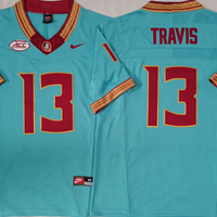 Men's Florida State Seminoles Jordan Travis #13 Turquoise Player Jersey