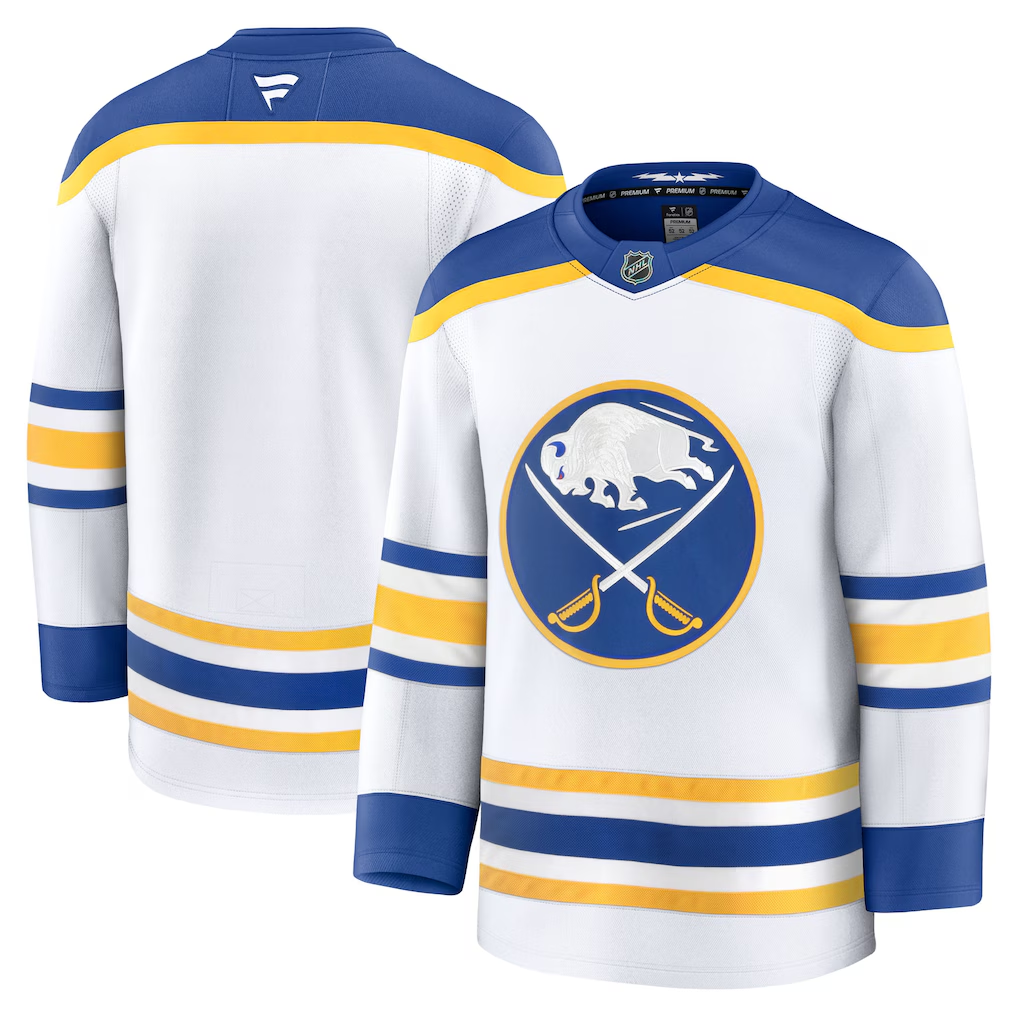 Buffalo Sabres White Away Premium Blank Jersey - JerseysFreak