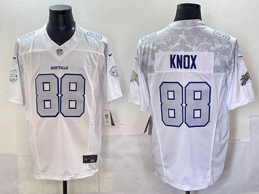 Men's Buffalo Bills Dawson Knox #88 White 2025 Rivalries Collection Limited Jersey