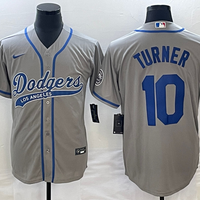 Men's Los Angeles Dodgers Justin Turner #10 Gray Player Jersey1 Joint Edition