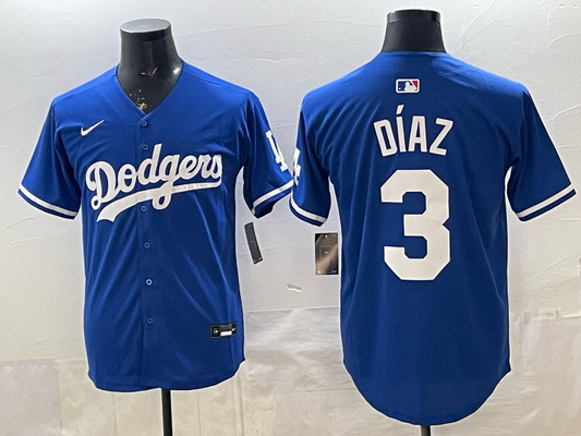 Men's Los Angeles Dodgers Edwin Diaz #3 Royal Alternate 2 Replica Jersey