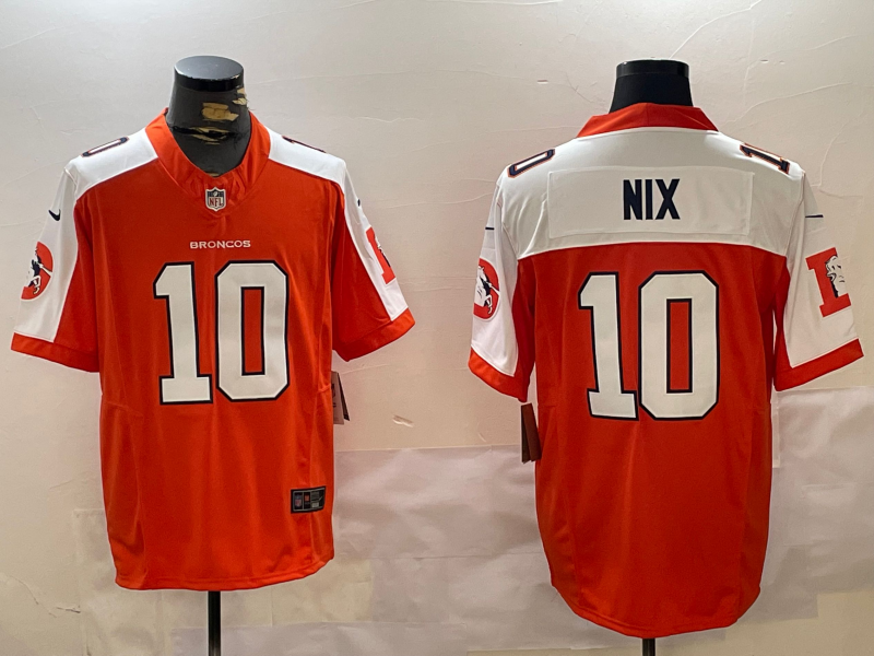 Bo Nix Denver Broncos Orange Jersey