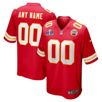 Men's Kansas City Chiefs Red Super Bowl LVIII Patch Custom Game Jersey1