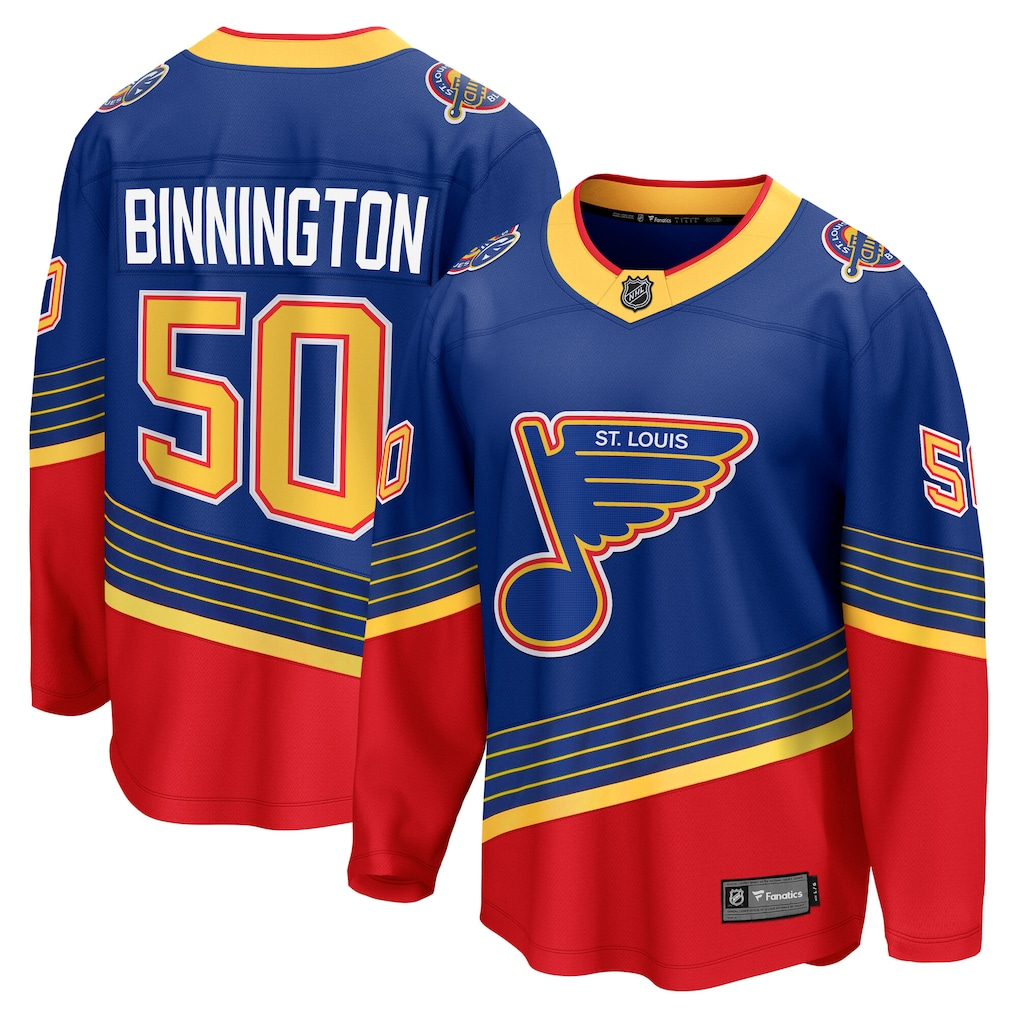 Men's St. Louis Blues Jordan Binnington #50 Fanatics Royal Breakaway Jersey