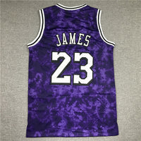 Men's Los Angeles Lakers LeBron James #23 Purple Galaxy Swingman Jersey1