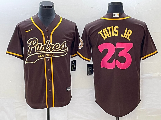 Men's San Diego Padres Fernando Tatis Jr. #23 Brown Replica Team Jersey1 Joint Edition