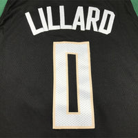 Men's Milwaukee Bucks Damian Lillard #0 Black Swingman Jersey1