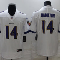 Men's Baltimore Ravens Kyle Hamilton #14 White Game Jersey1