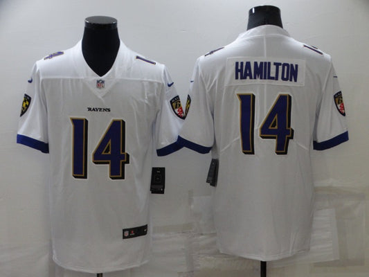 Men's Baltimore Ravens Kyle Hamilton #14 White Game Jersey1