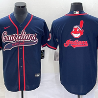 Men's Cleveland Guardians Navy Alternate Official Replica Jersey1