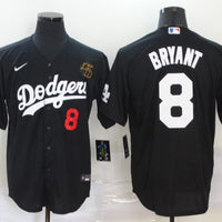 Men's Los Angeles Dodgers Kris Bryant #8 Black Replica Baseball Jersey1